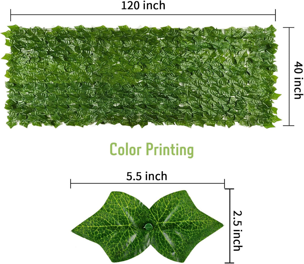 Jinwu Printed Sweet Potato Leaf Privacy Fence Screen – 39.4 x 118 Inch Artifi...