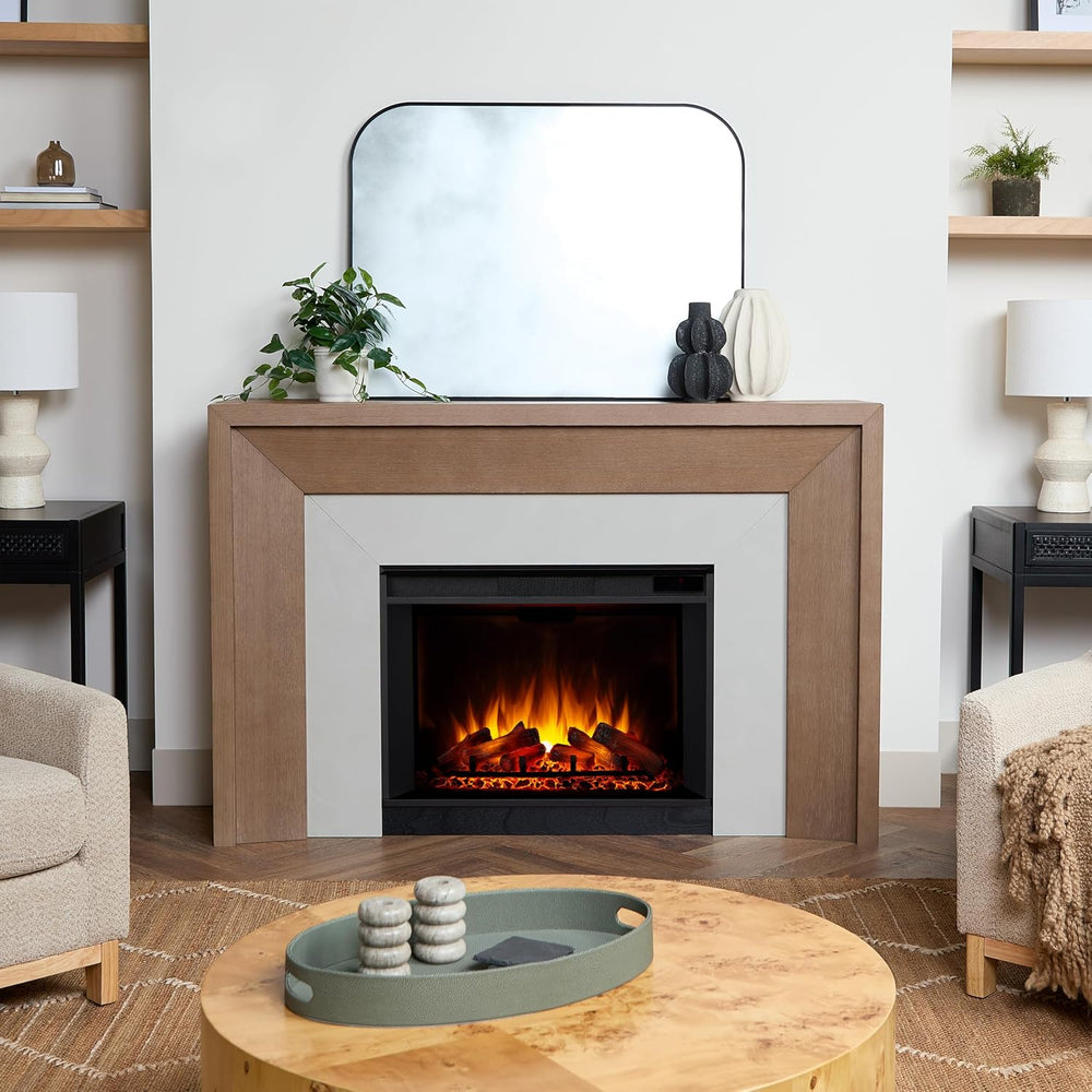 Real Flame Brooks 64” Grand Electric Fireplace with Mantel for Living Room or...