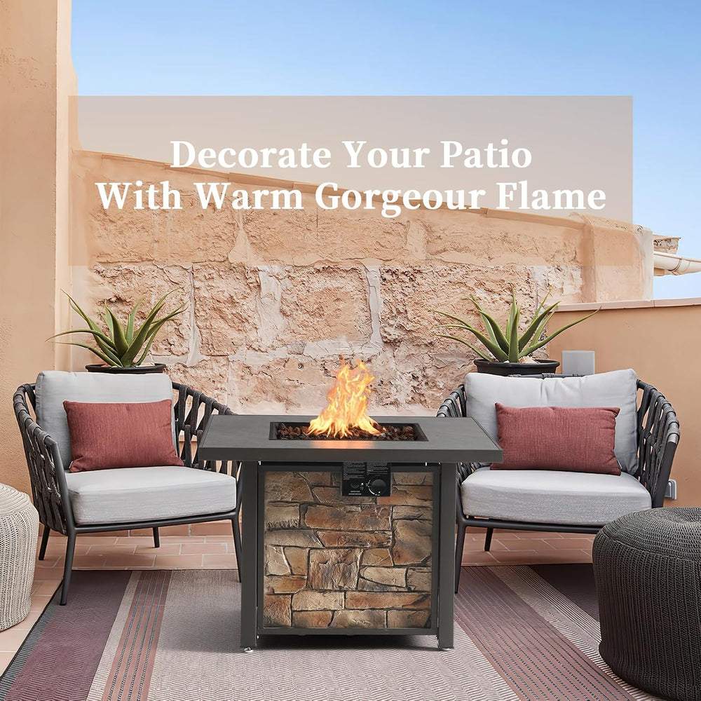 36" Outdoor Fire Table with Sintered Stone top 50,000 BTU, 2 in 1