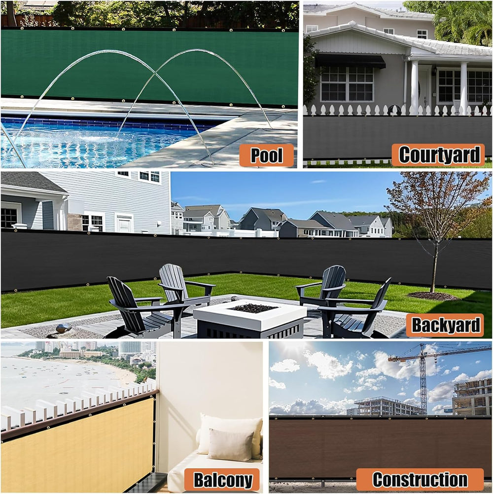 KANAGAWA 8ft x 50ft Privacy Screen Fence, 90% Blockage Heavy Duty 175 GSM Fen...