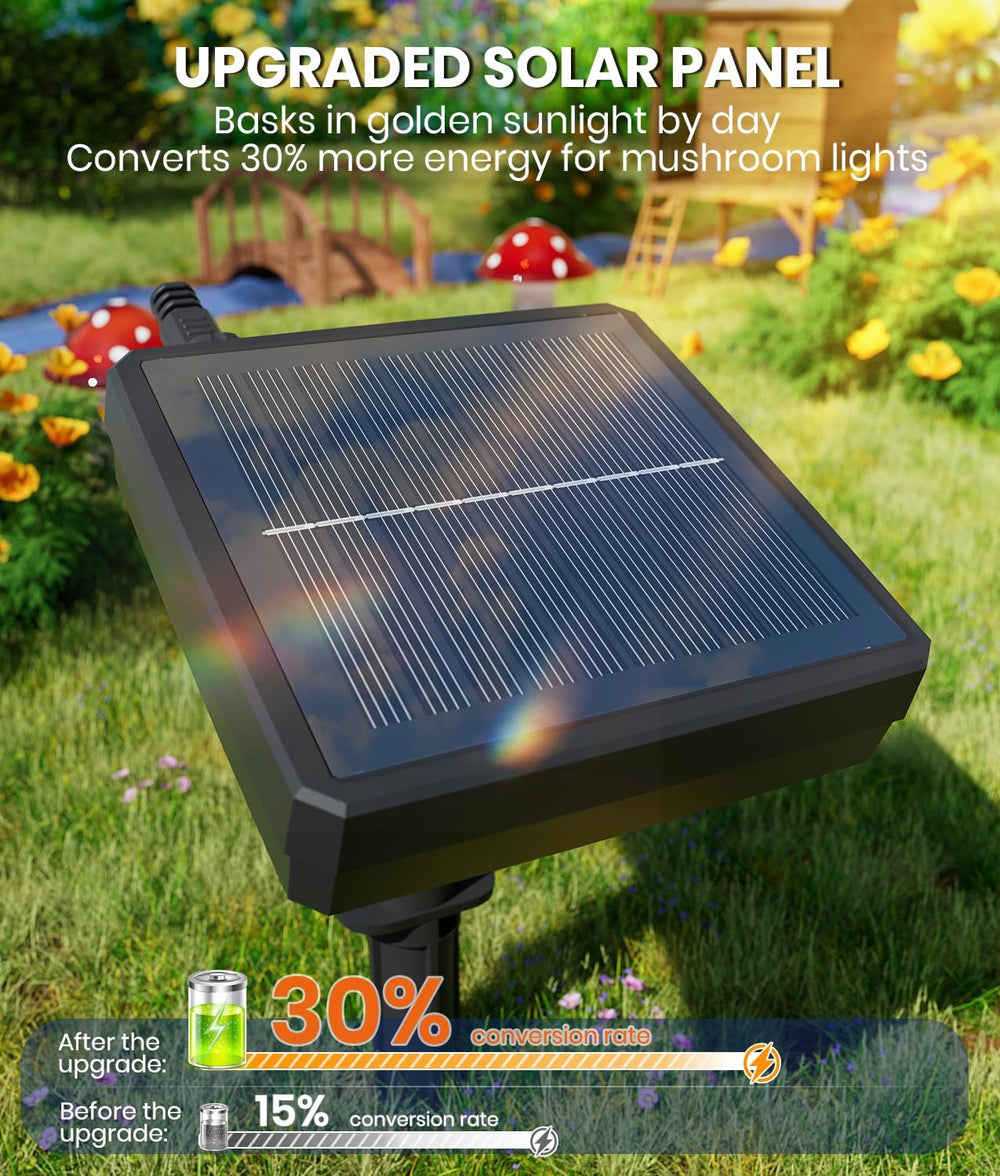 Solar Mushroom Lights Outdoor 9 Pack, Garden Outdoor Decor, 8 Lighting Modes,...