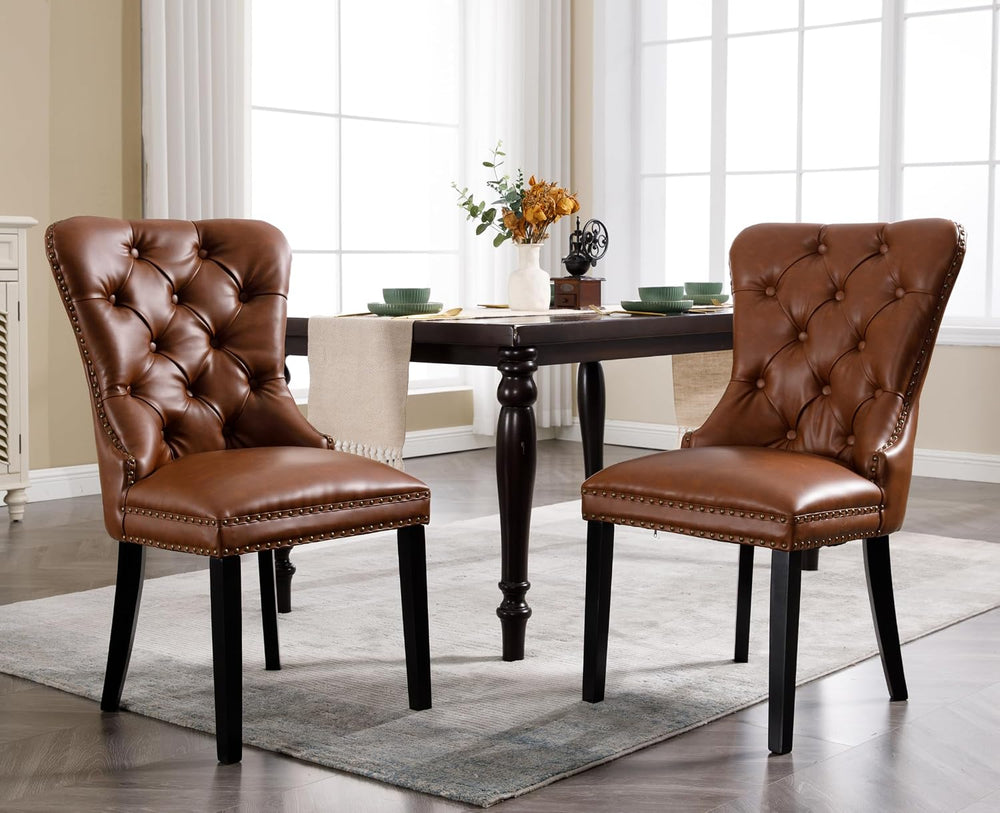 EALSON Modern Dining Chairs Set of 4 Mid Century Leather Dining Room Chairs w...