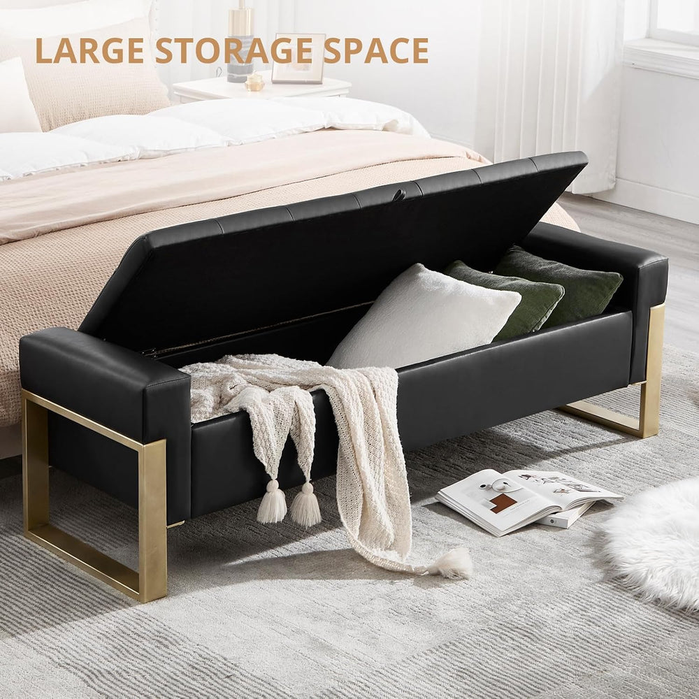 67'' End of Bed Storage Bench, Storage Ottoman Bench for Bedroom King...