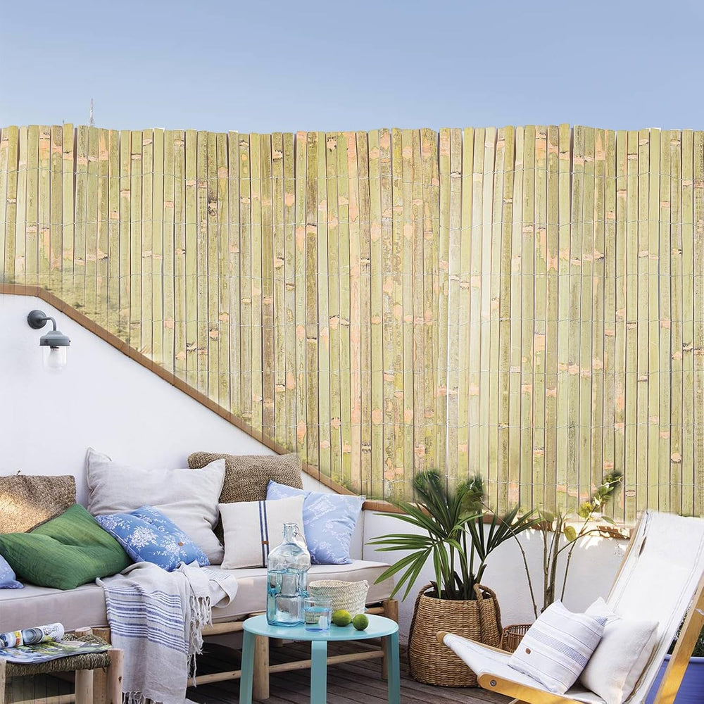 Bamboo Slat Fence 4ft x 13ft, Natural Bamboo Fencing, Bamboo Privacy Screen O...