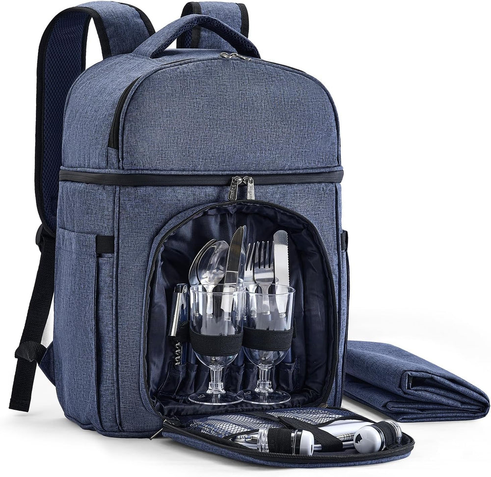 Vogano Picnic Backpack & Accessories – Insulated Picnic Set for 2 Person ...