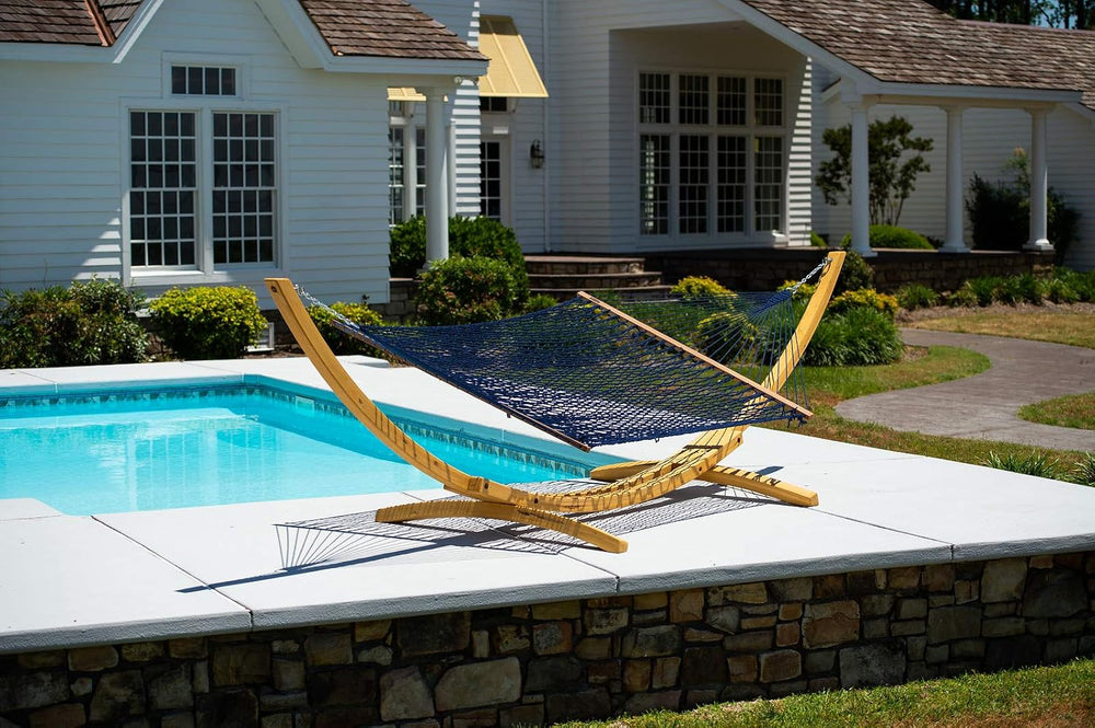 Hatteras Hammocks Executive Navy DuraCord Rope Hammock – 13 ft. x 65 in., 2-P...