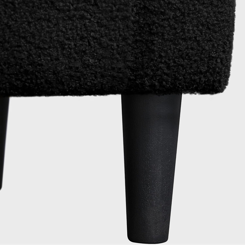 Topeakmart 25.5in Wide Small Sherpa Barrel Accent Chair for Bedroom, Black