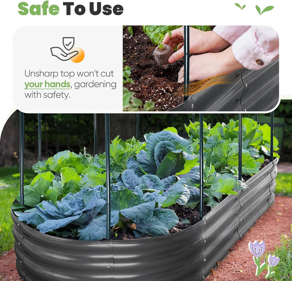 KING BIRD Raised Garden Bed with Cover 71x36x12 in