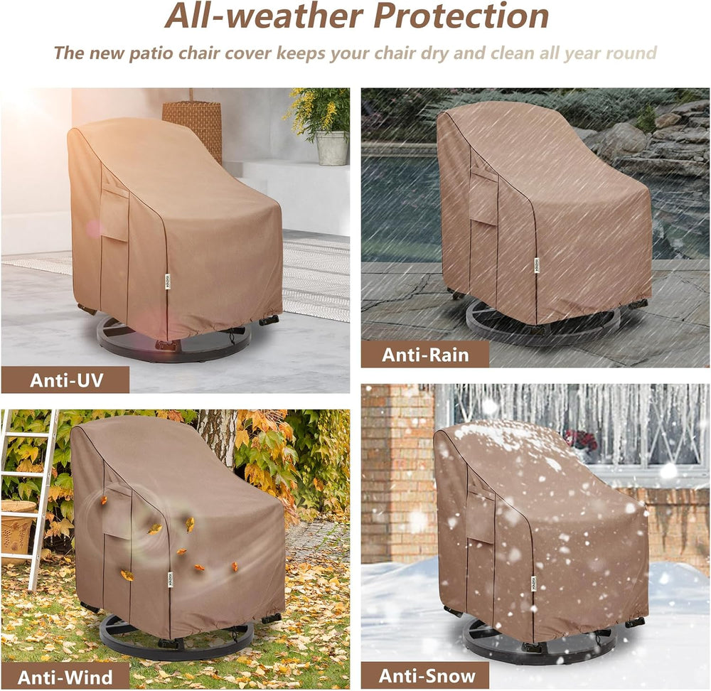 Patio Chair Covers for Outdoor Furniture Waterproof 2 Pack, Heavy Duty Waterp...