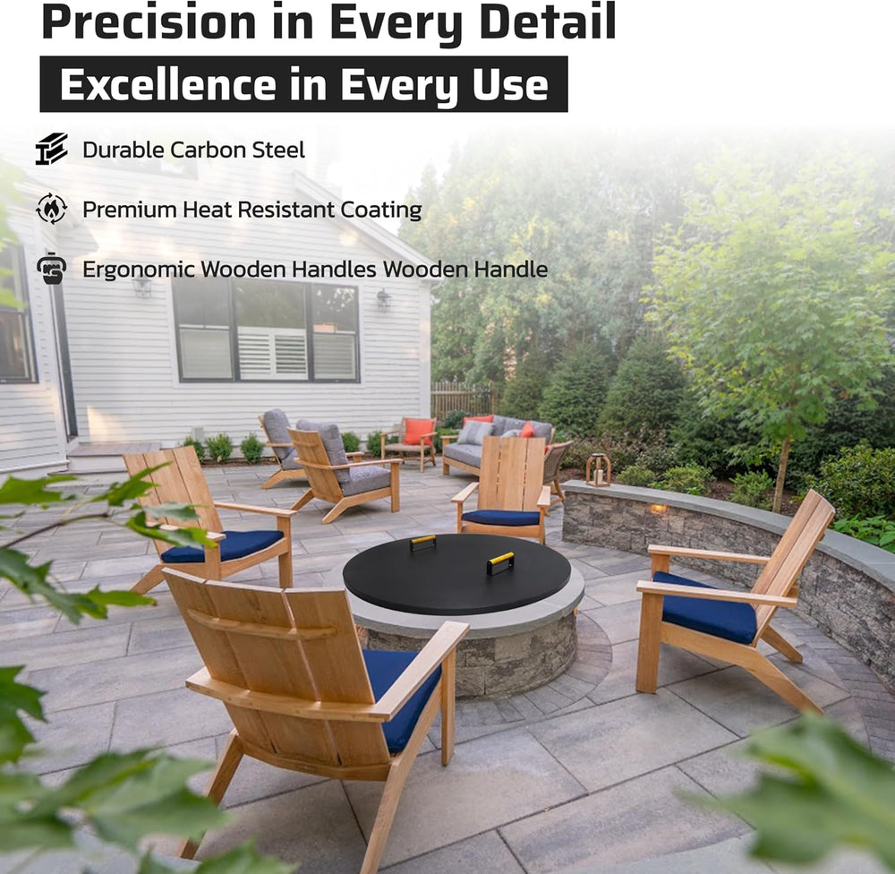 FEBTECH - 35" Round Fire Pit Cover Lid - Fits 32" Fire Pit Fireplac...