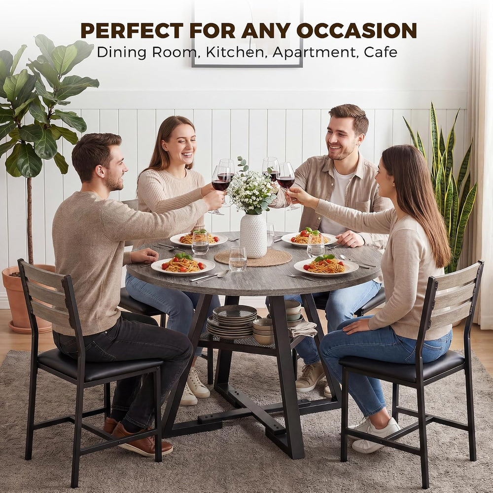Jocoevol Round Dining Table for 4,Kitchen Dining Room Circle Dinner Pedestal ...