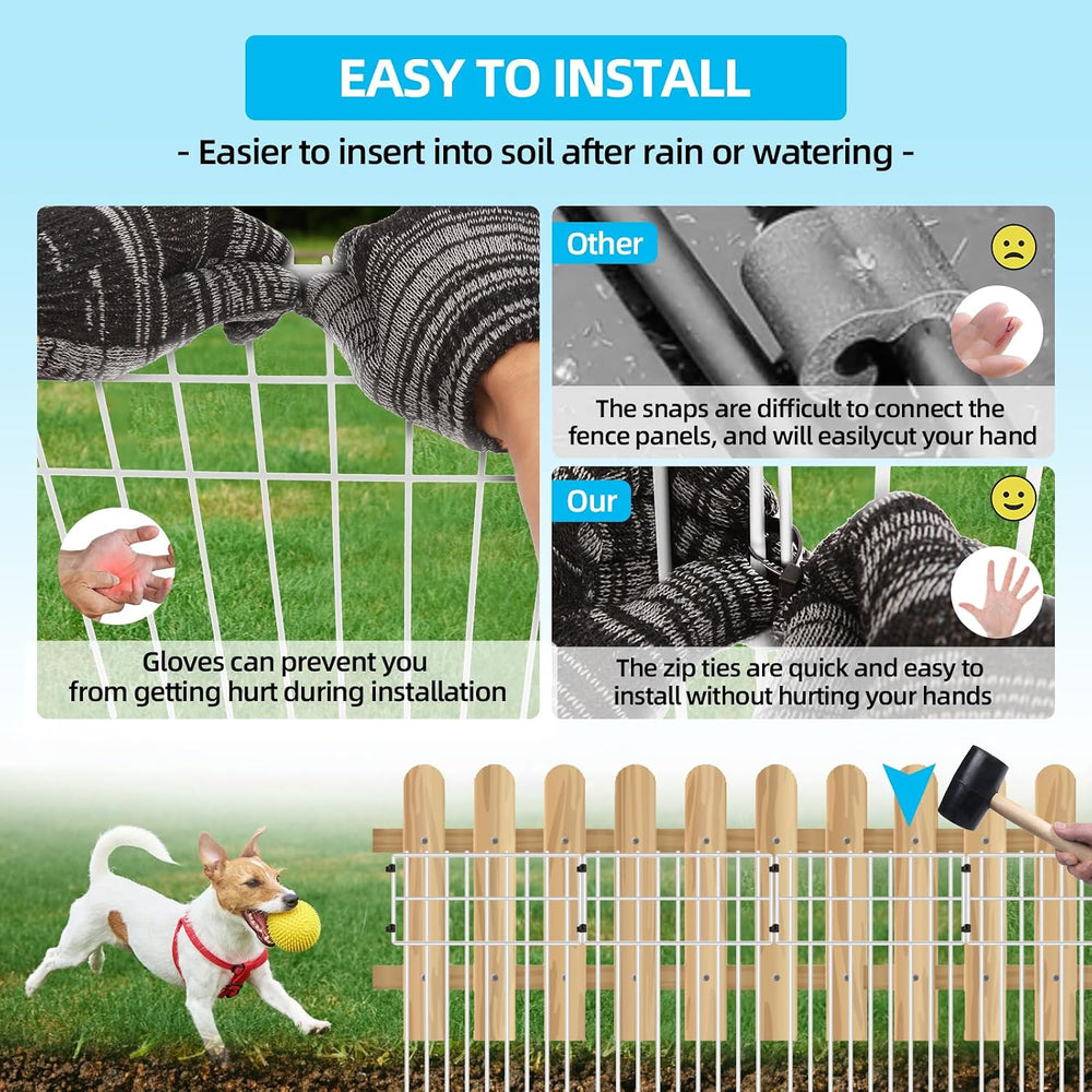 25 Panels Garden Fencing Animal Barrier, 17in (H) X 27ft (L) Dog Dig Fence Ba...