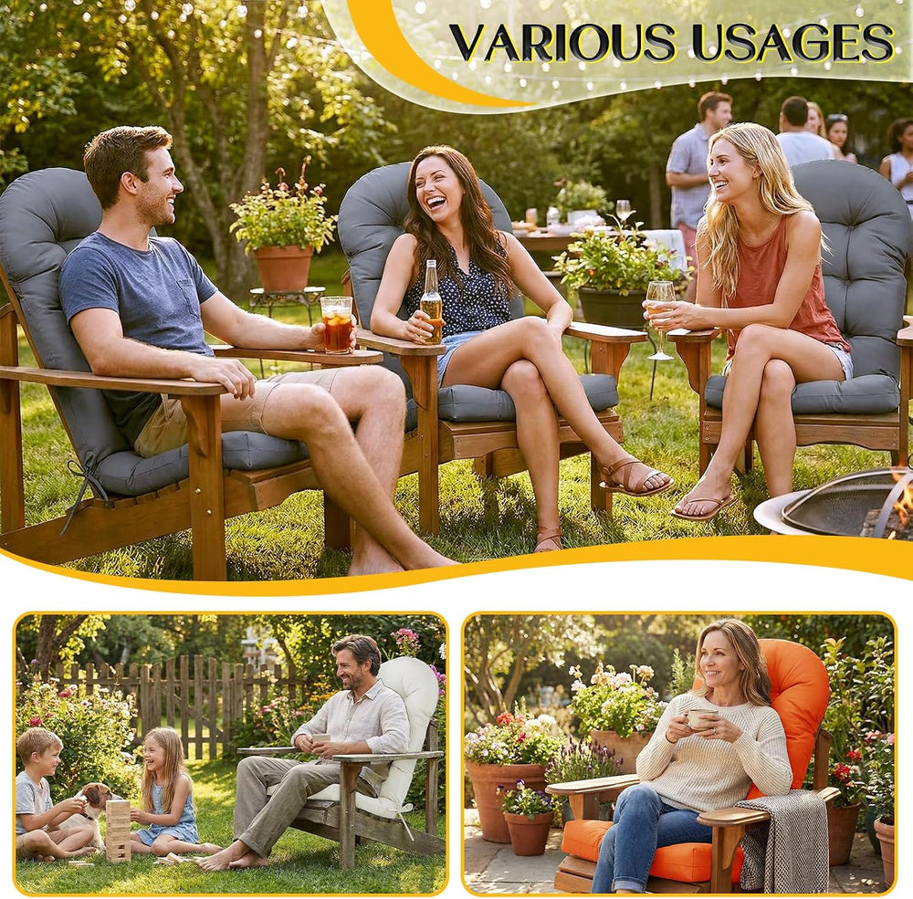 MAGIC ELEPHANT Adirondack Chair Cushion Set of 2, Memory Foam Outdoor Cushion...