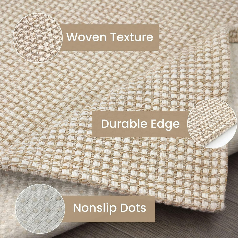 IOHOUZE Washable Area Rug 3x5 Non Slip Rubber Backed Woven Rugs for Entryway ...