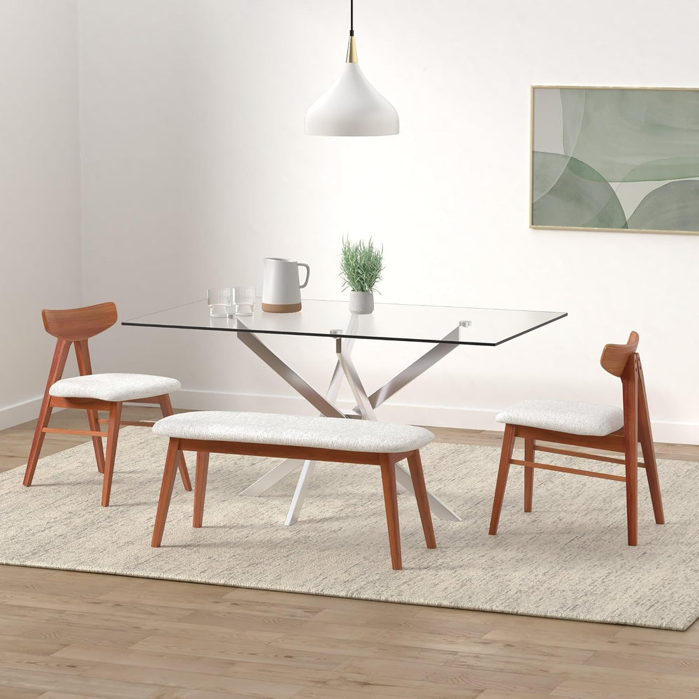 Meridian Furniture Xander Collection Modern | Contemporary Tempered Glass Top...