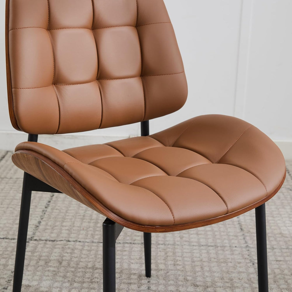 Mid Century Modern Dining Chairs Set of 6, Brown