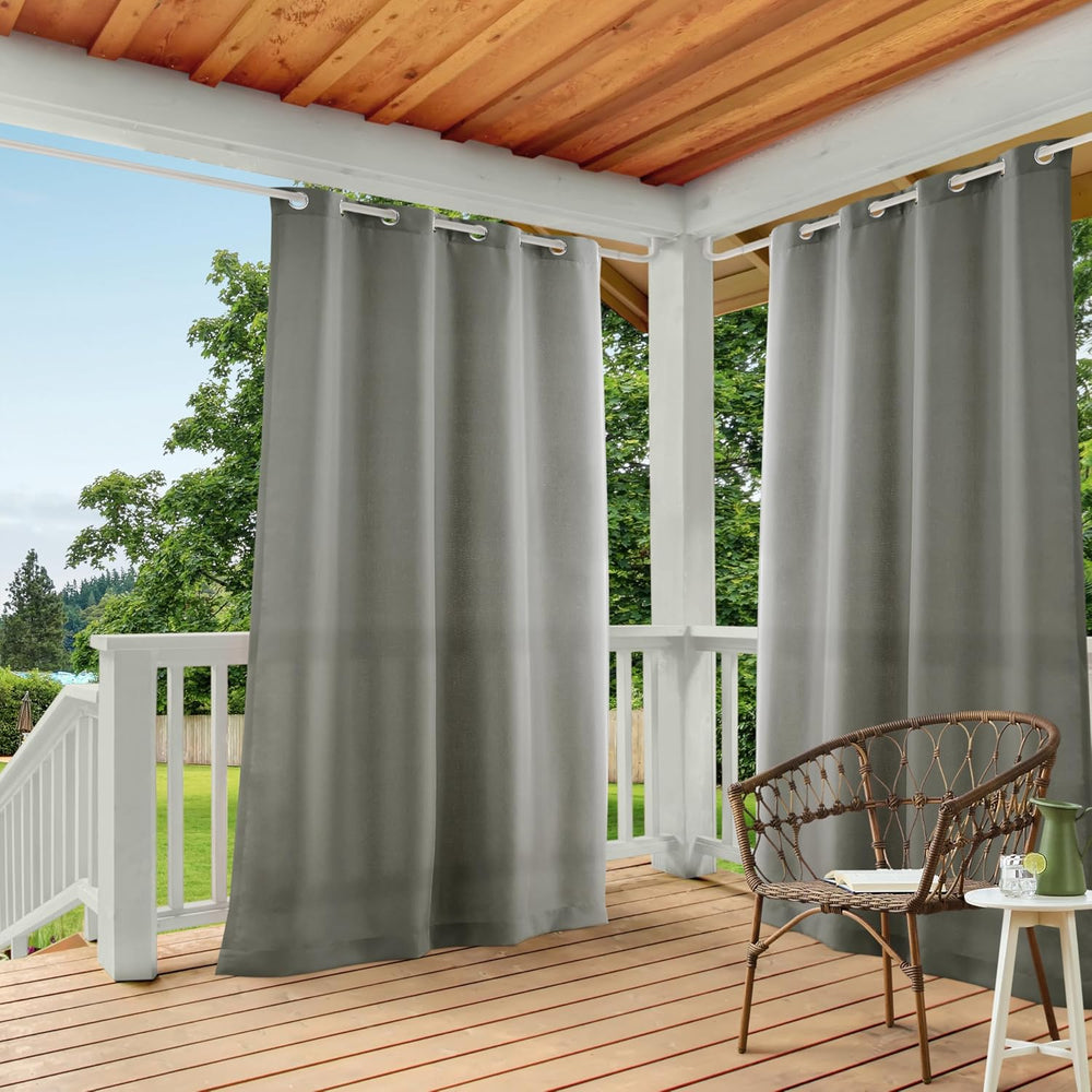 TOWN & COUNTRY BASICS Cabana Solid Heavyweight Indoor Outdoor Curtains, L...