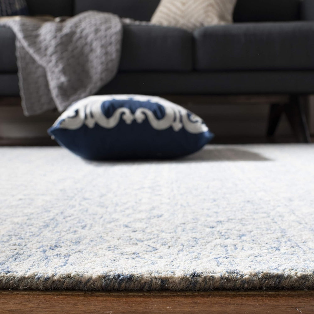 SAFAVIEH Micro-Loop Collection 10' x 14' BlueIvory MLP502M Handmade M...