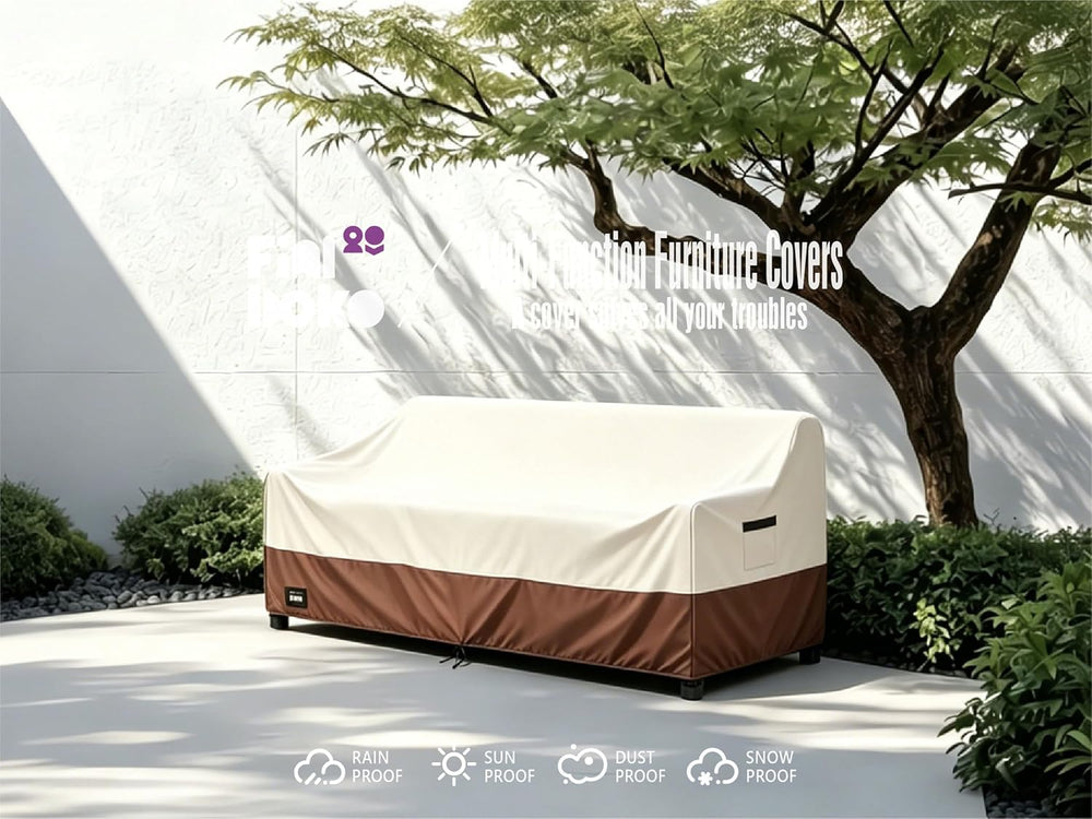 3-Seater Outdoor Sofa Cover, 85Wx38Dx35H inches Outdoor Furniture Covers Wate...