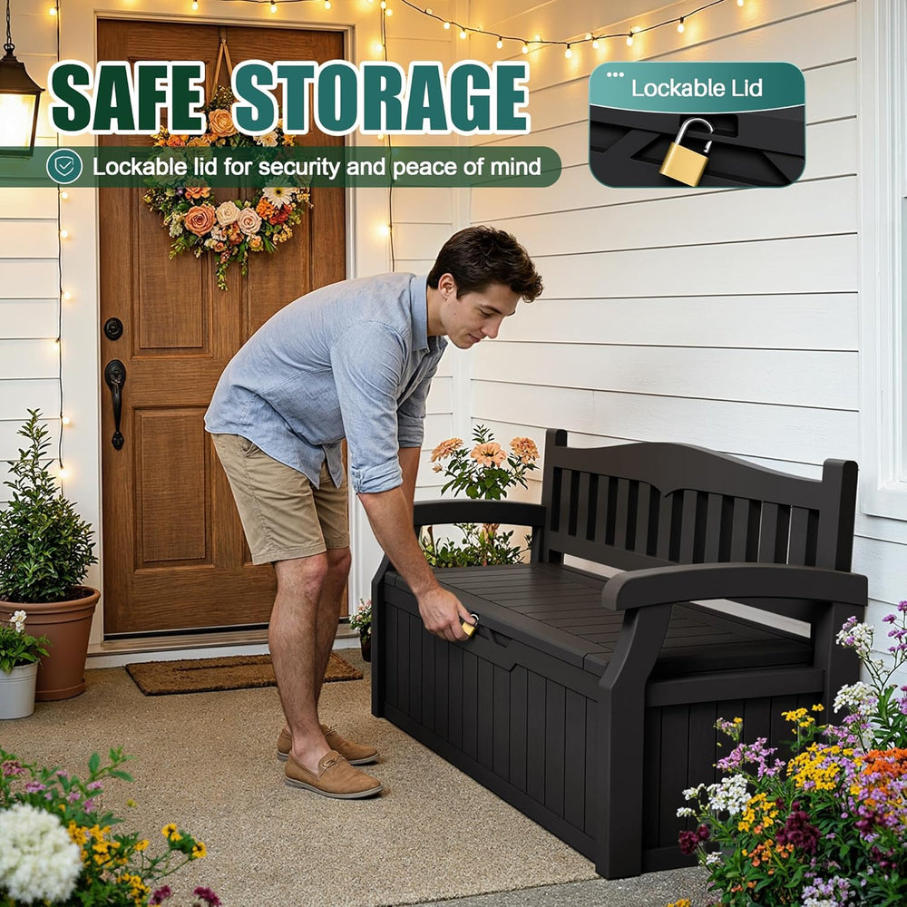 Devoko 80 Gallon Storage Bench Deck Box Waterproof&Lockable