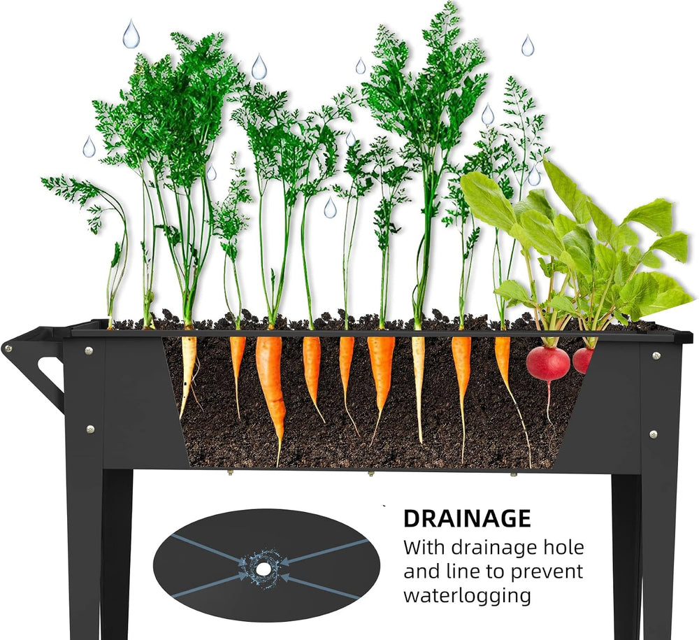 Raised Planter Box Outdoor with Legs Elevated Raised Garden Bed with Wheels F...