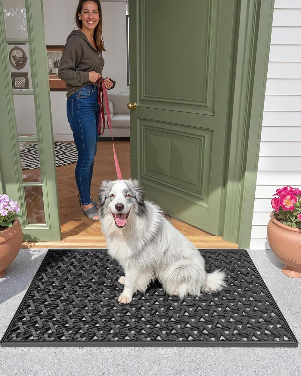 Color&Geometry Door Mat Outside Entrance with Drainage, 24"X36"...
