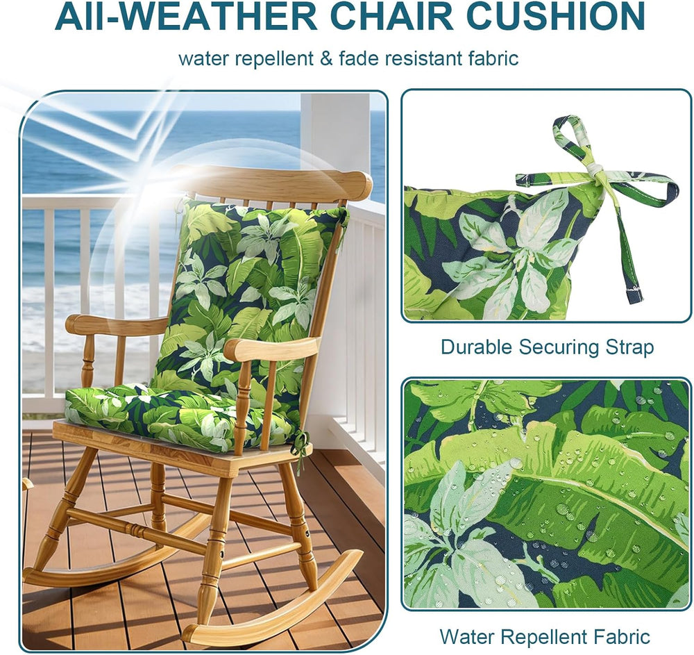 DYTXIII Set of 2 Rocking Chair Cushions for Outdoor/Indoor Use,Water Resistan...