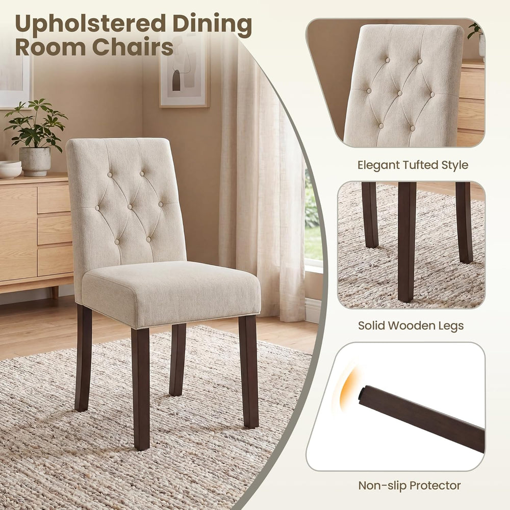 Upholstered Dining Chairs Set of 6 - Modern Parsons Chairs