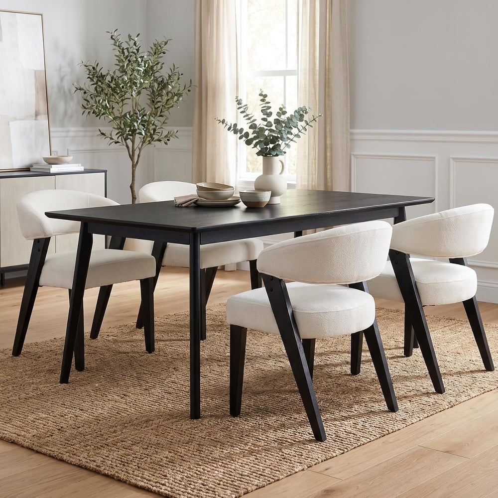 CIMOTA Mid Century Modern Dining Chairs with Arms Set of 6, Upholstered Kitch...