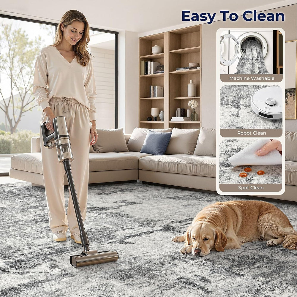 DMOYEST 10x14 Area Rug for Living Room Washable Abstract Indoor Carpet