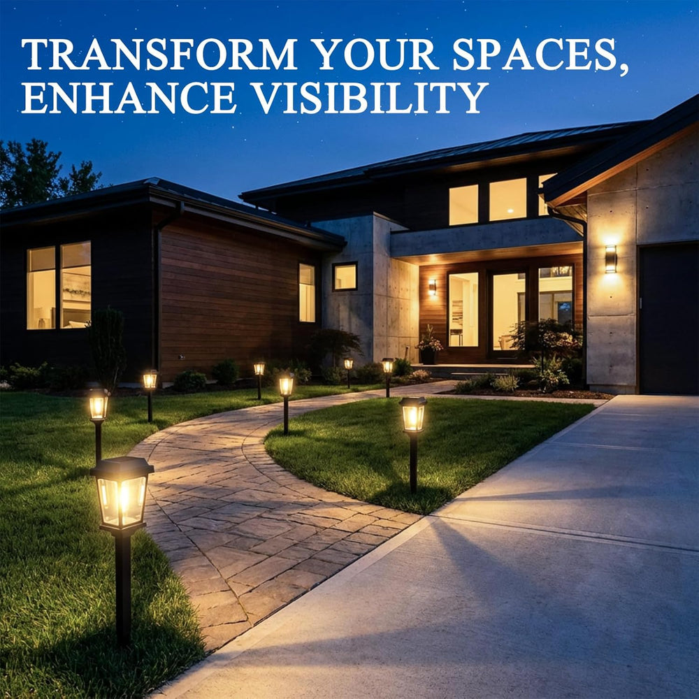 12 Pack Solar Lights Outdoor, Modern Solar Pathway Lights Outdoor, Waterproof...