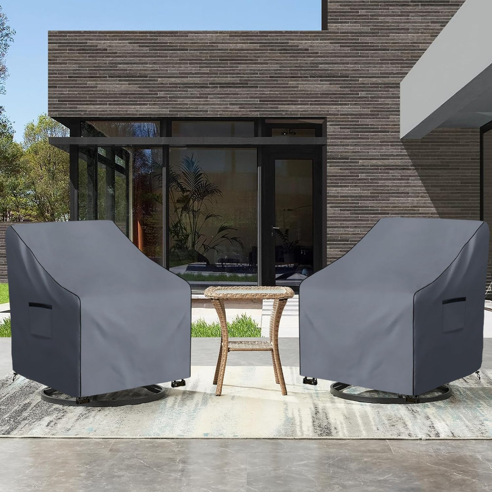 Outdoor Swivel Chair Cover 2 Pack,600D Heavy Duty 100% Waterproof Outdoor Cha...