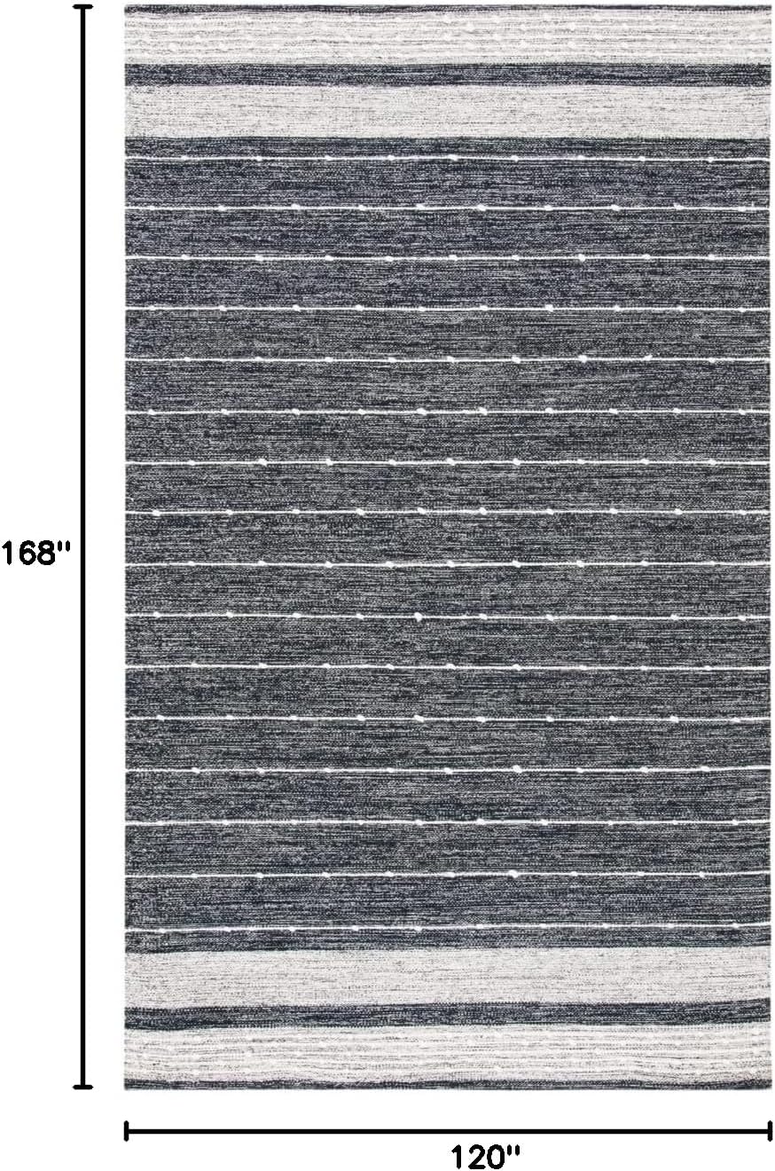 SAFAVIEH Striped Kilim Collection Area Rug - 10' x 14', Black & I...