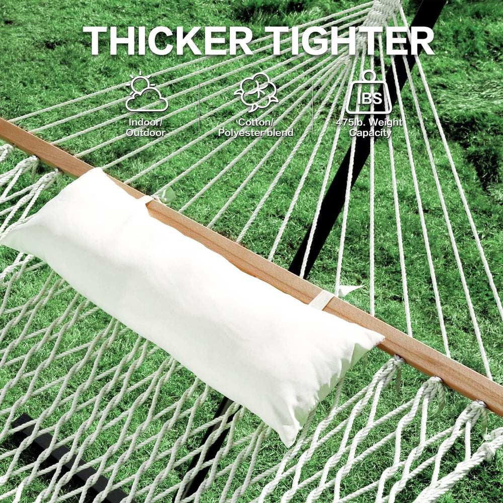 PNAEUT Double Rope Hammock with Stand Included, 12ft Heavy Duty Stand, 2 Pers...