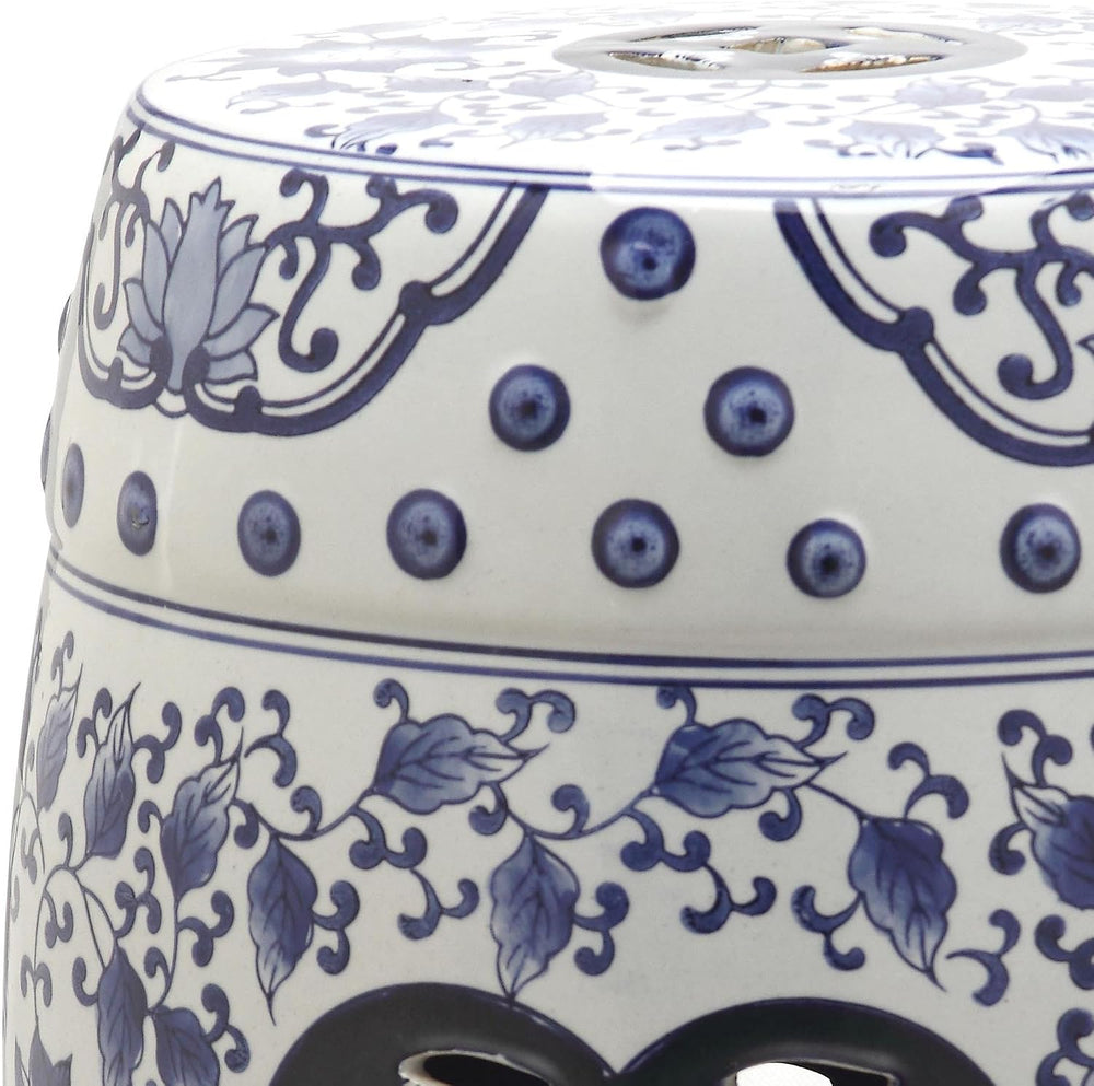 Safavieh Tao Ceramic Decorative Garden Stool, Blue and White