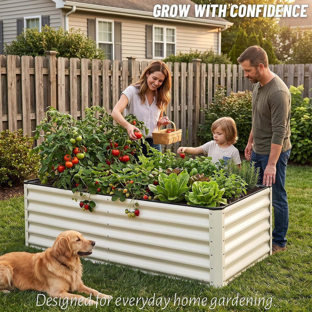 SnugNiture Galvanized Raised Garden Bed 6x3x2FT Outdoor Large Metal Planter B...