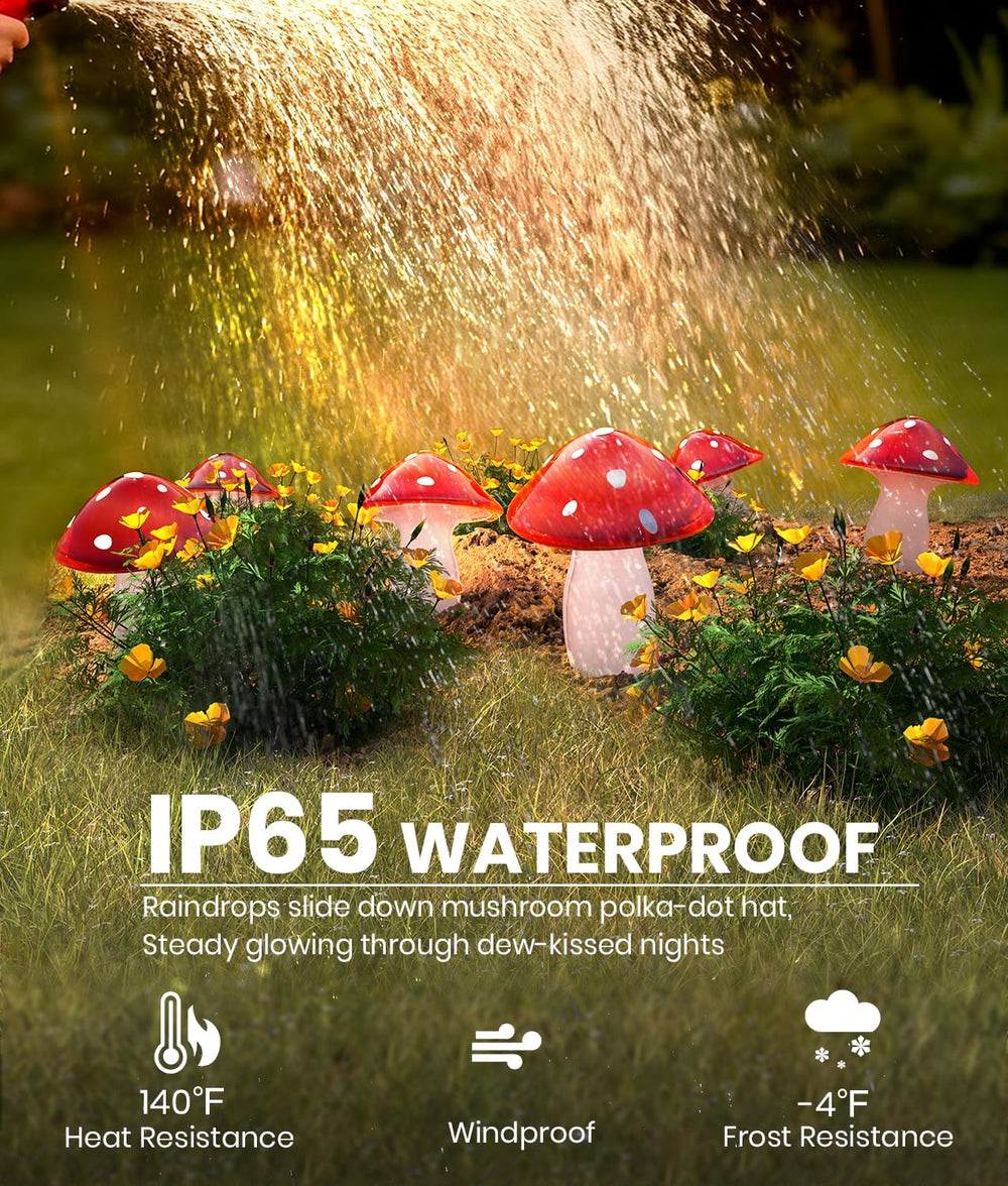 Solar Mushroom Lights Outdoor 9 Pack, Garden Outdoor Decor, 8 Lighting Modes,...