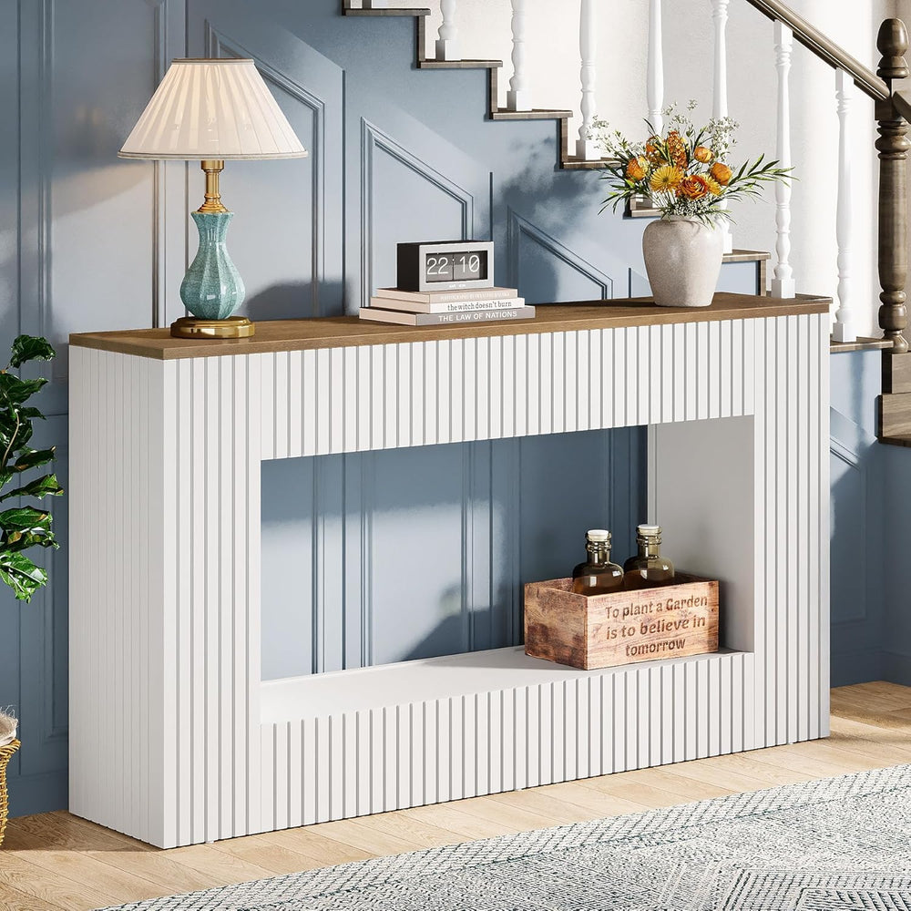 Tribesigns Modern Console Table, 55-Inch Wood Entryway Table with Storage, Na...