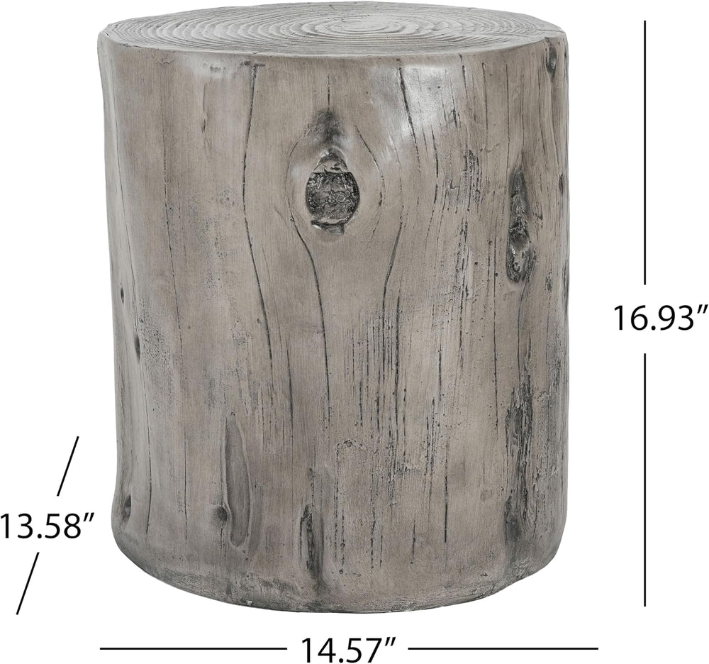 Christopher Knight Home Pawn 17" H MGO Outdoor Side Table with Tree-Stum...