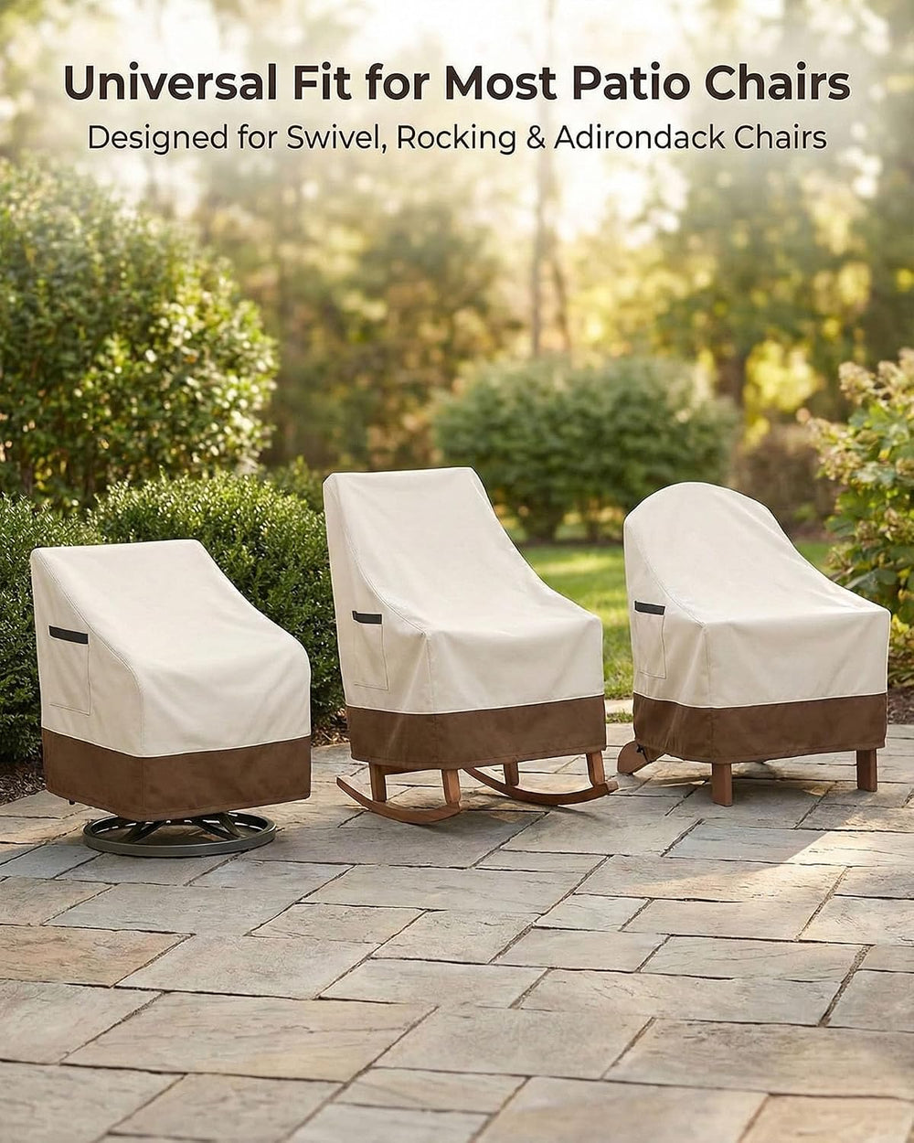 Waterproof Patio Chair Covers, Heavy Duty 600D Lawn Outdoor Furniture Covers ...