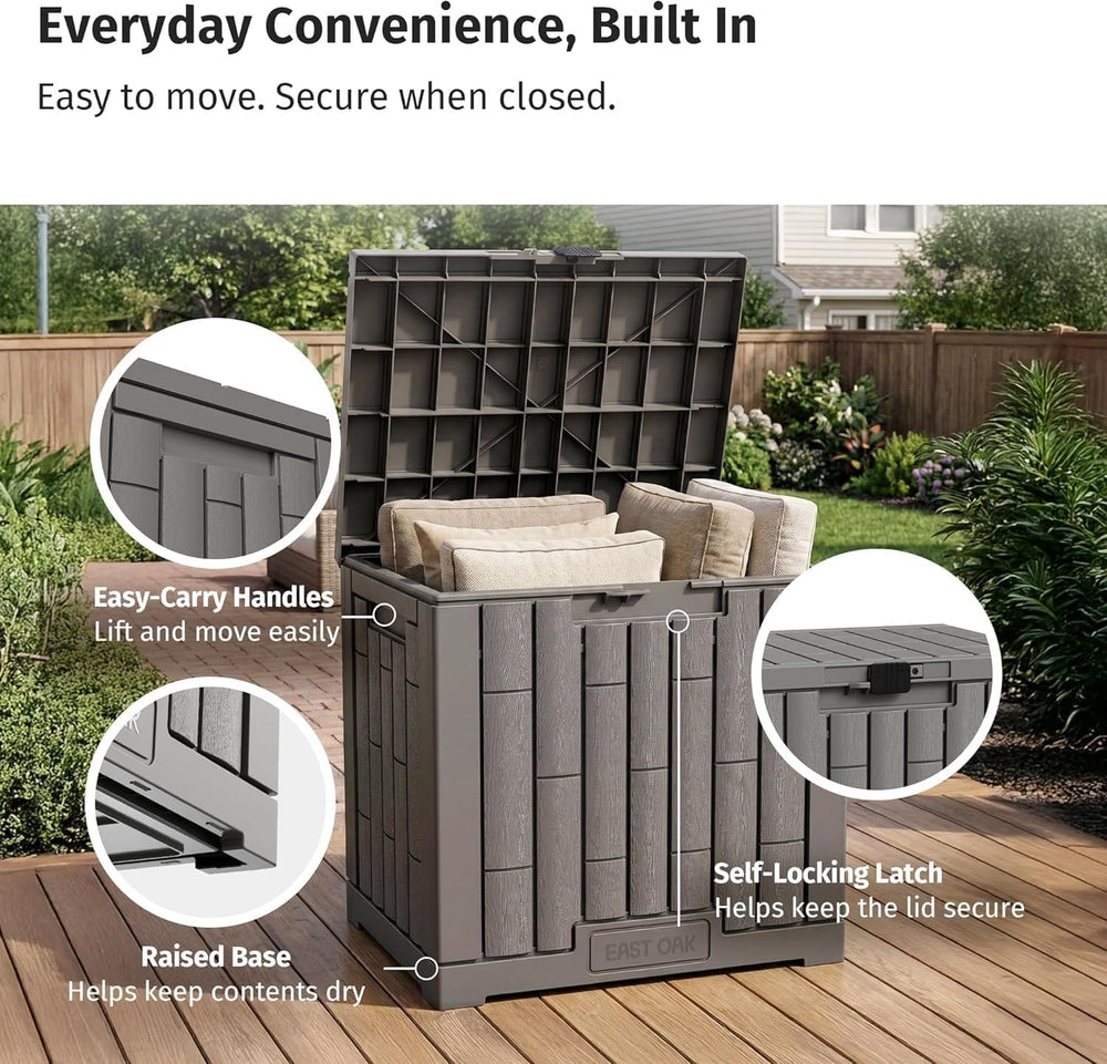 EAST OAK Outdoor Storage Box, 31 Gallon 2 Pack Deck Box Indoor and Outdoor Us...