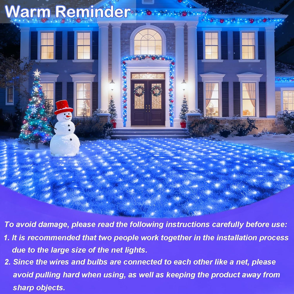 OYCBUZO 300LED Net Lights, 14.8ft x 5ft Christmas Net Lights Outdoor Connecta...