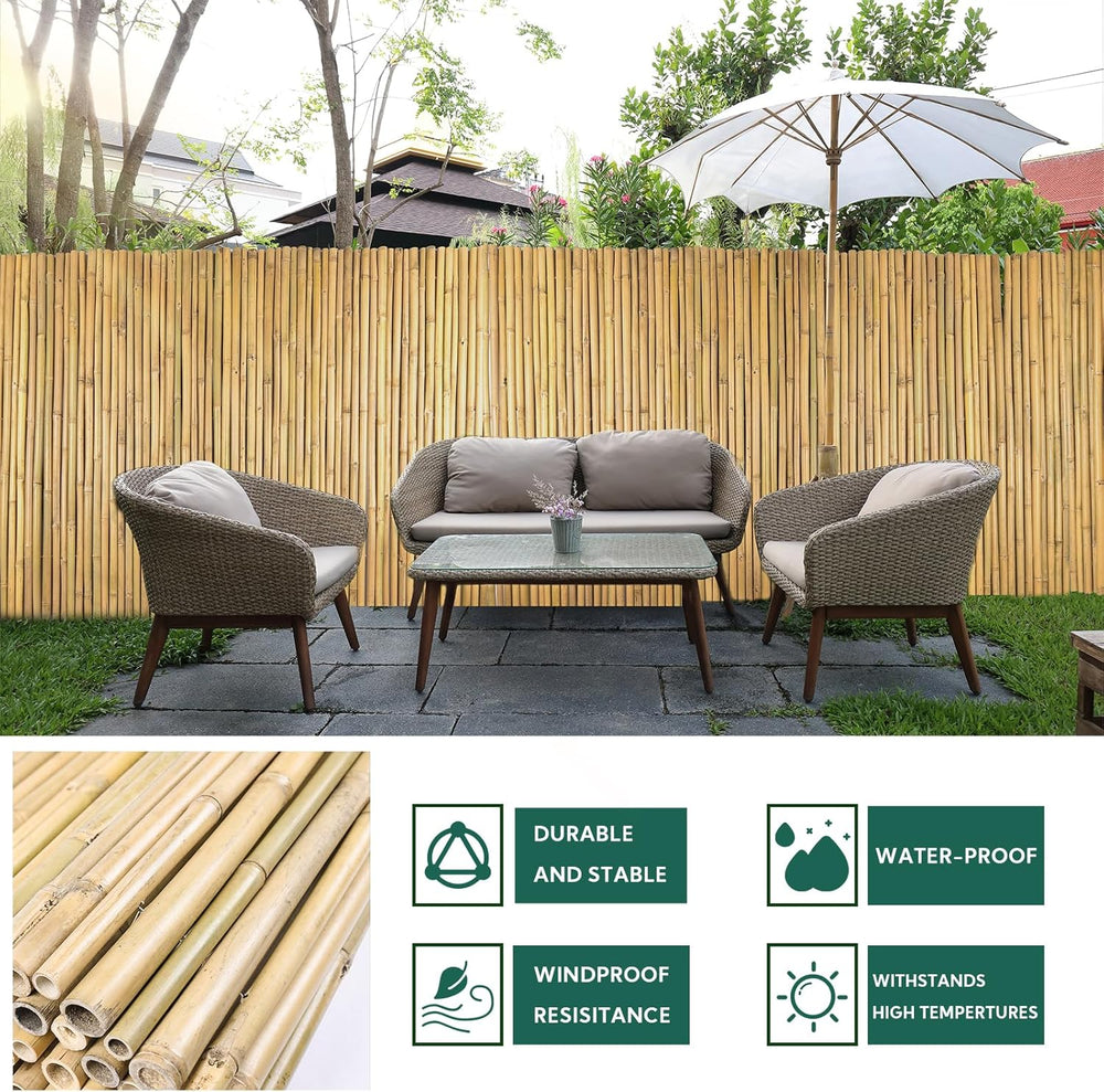 Bamboo Fence 4ft H x 8ft L x 0.7In D, Eco-Friendly Privacy Fence for Outdoor ...
