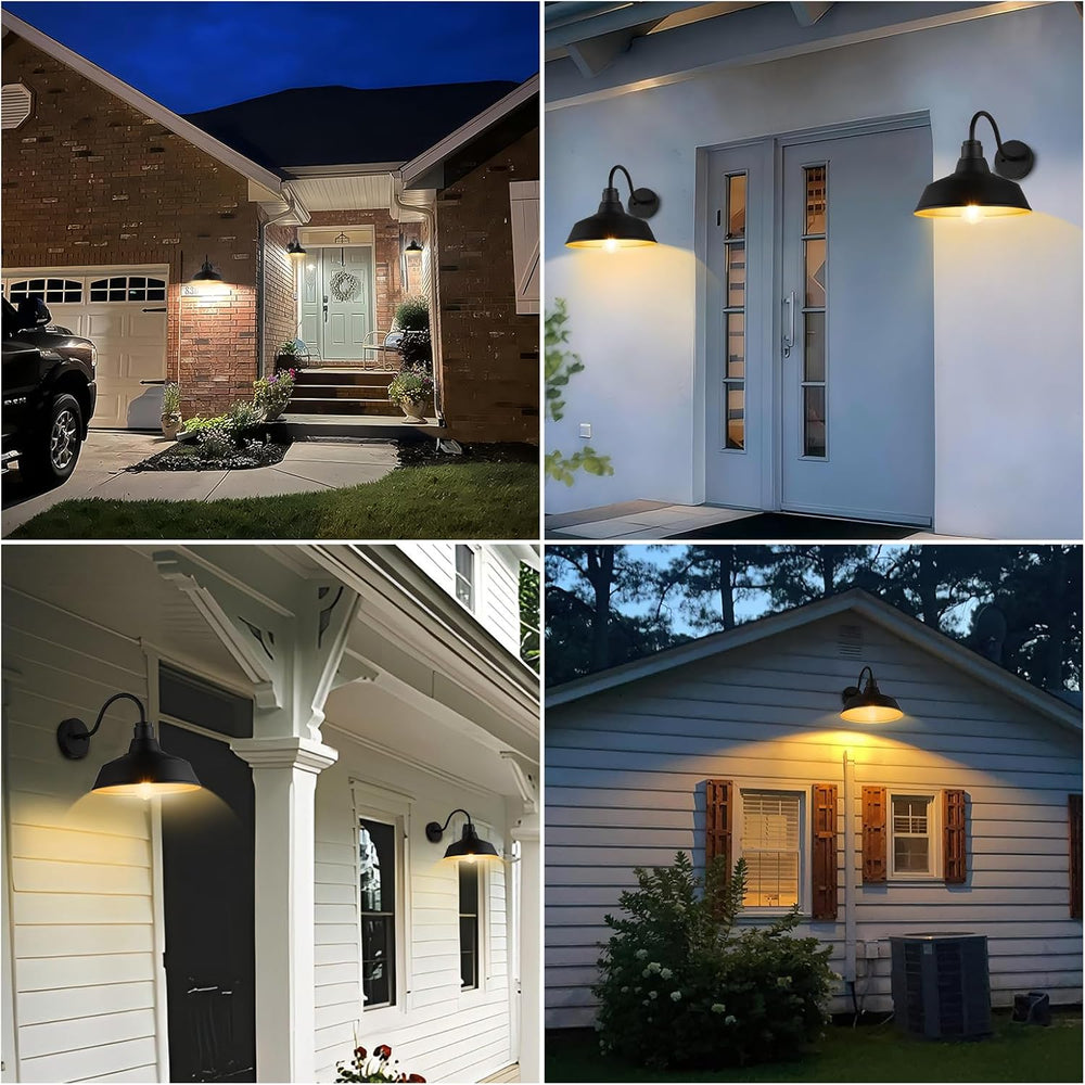 12.4" Barn Light Outdoor Lighting Wall Mount, Farmhouse Outdoor Wall Sco...