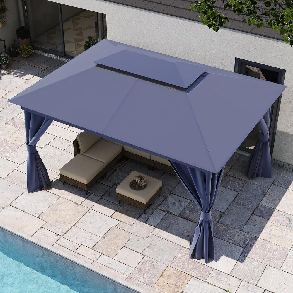 LAUSAINT HOME Patio Gazebo 10'x13', Outdoor Heavy Duty Party Tent She...