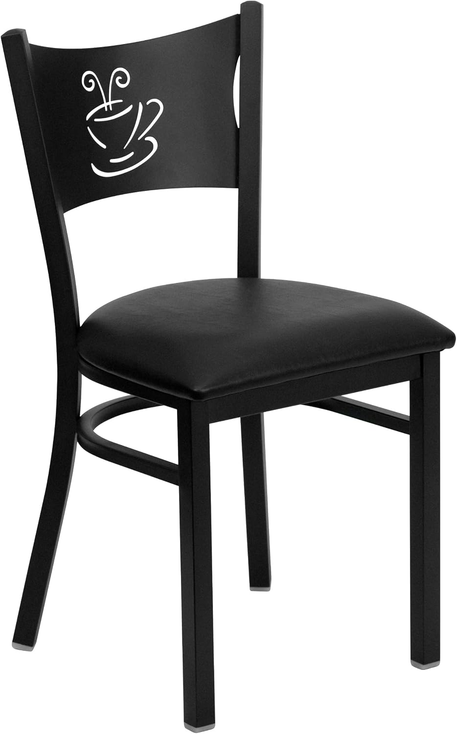 Flash Furniture 4 Pack HERCULES Series Black Coffee Back Metal Restaurant Cha...