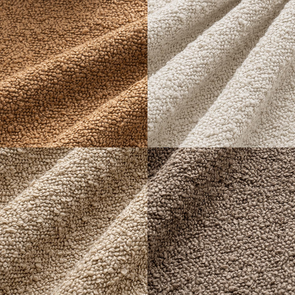 MIULEE Fall Euro Decorative Boucle Throw Pillow Covers 24x24 Brown Set of 4