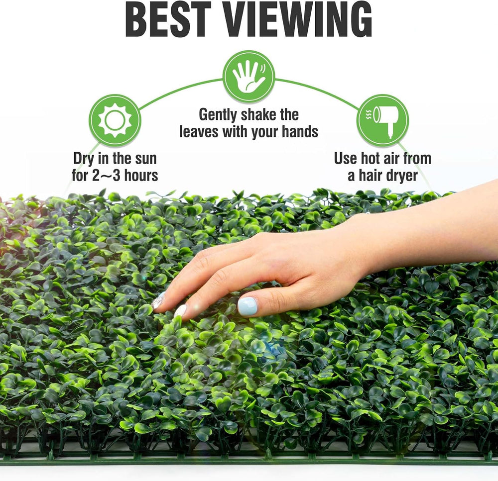 KASZOO 24 Pack 20"x20" Grass Wall Panels - Artificial Boxwood Panel...