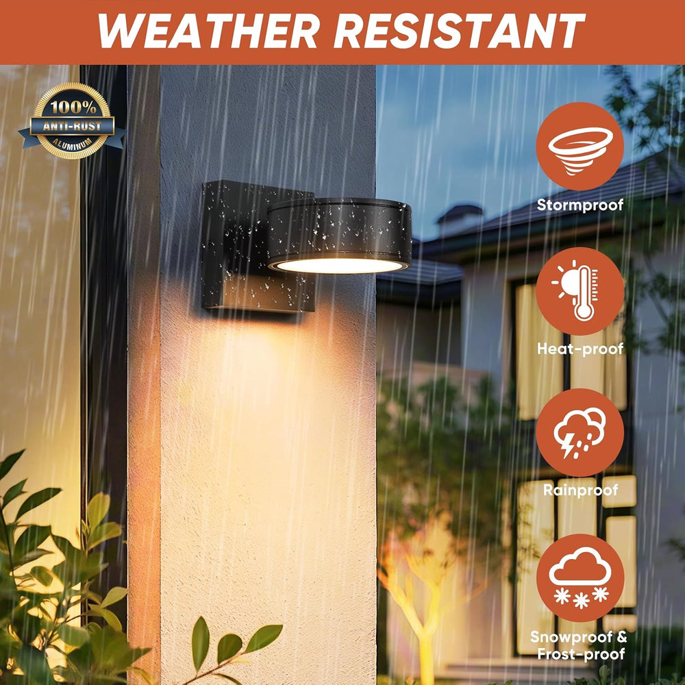 Fire Wolf Aluminum LED Outdoor Wall Light, Modern Black 3000K Outdoor Wall Sc...