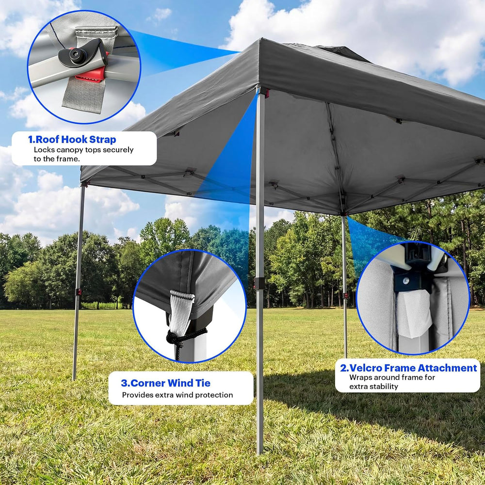 10x10ft Replacement Canopy Top with Air Vent— Instant Canopy Top Cover ONLY,C...